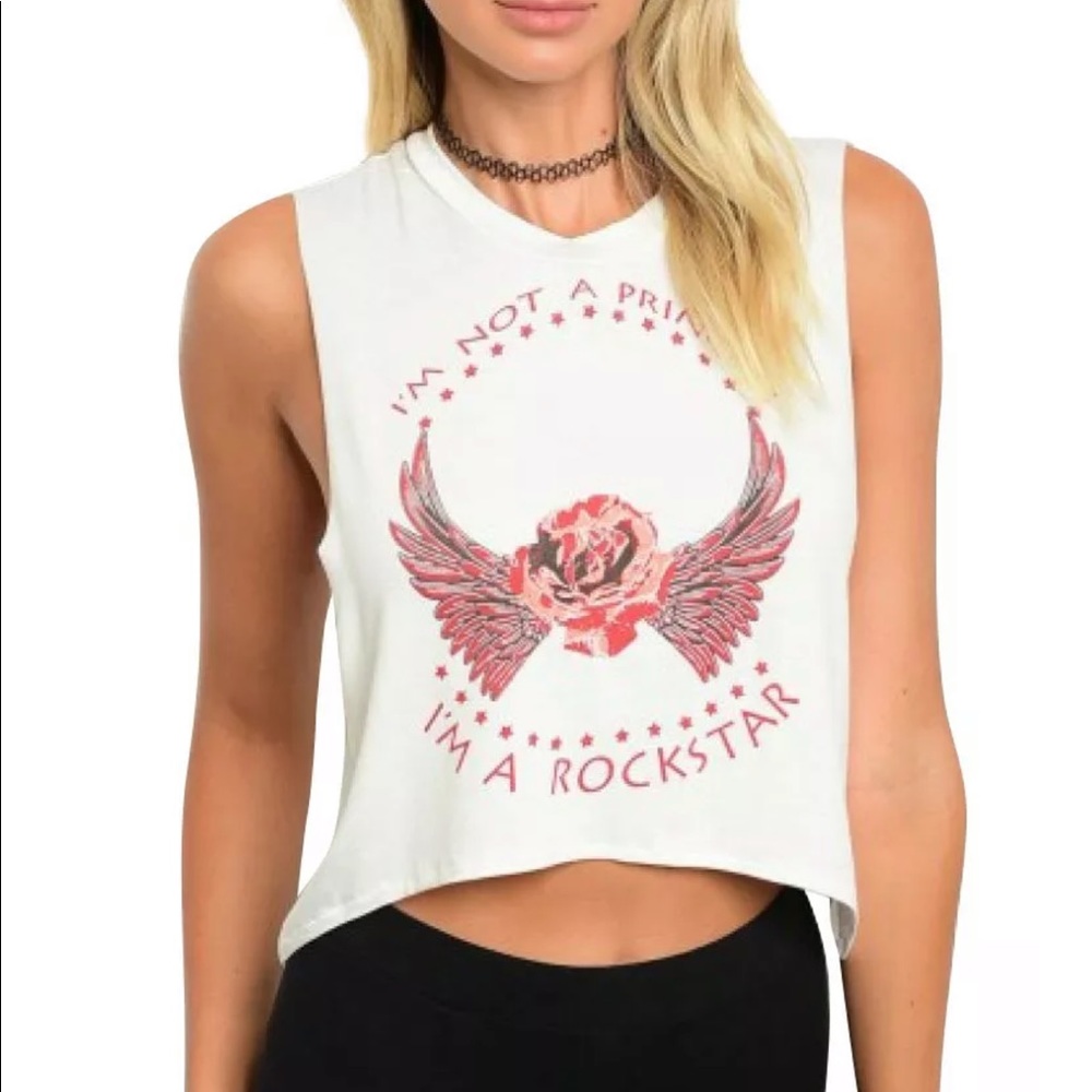 Sleeveless Crop Graphic Tee Shirt